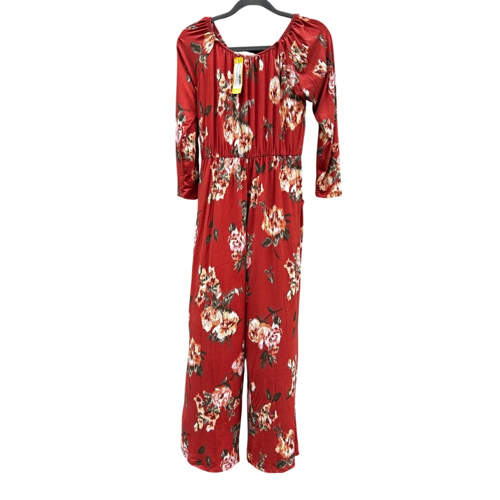 Chenault Girl Jumpsuit SR4825K8 Girls 14 Red Floral Boho Cottagecore